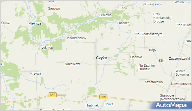 mapa Czyże, Czyże na mapie Targeo