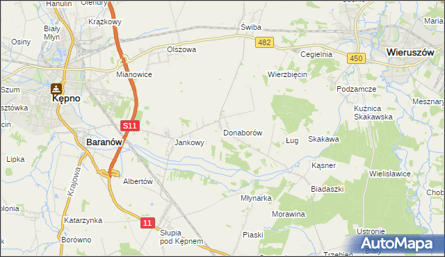 mapa Donaborów, Donaborów na mapie Targeo