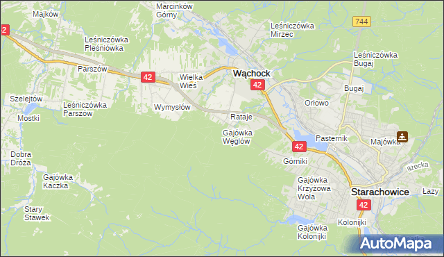 mapa Gajówka Węglów, Gajówka Węglów na mapie Targeo