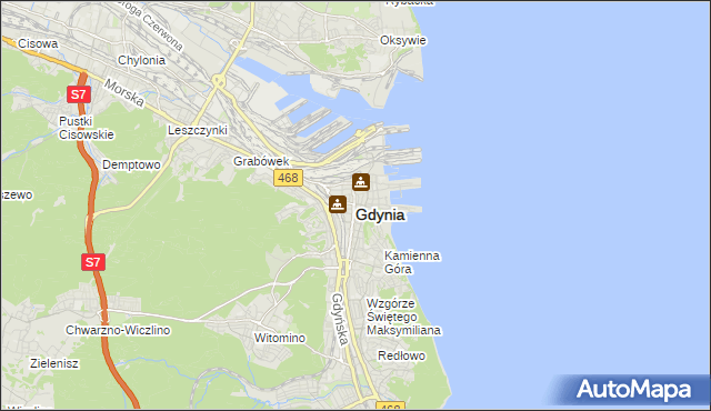 mapa Gdyni, Gdynia na mapie Targeo