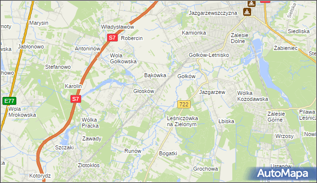 mapa Głosków-Letnisko, Głosków-Letnisko na mapie Targeo