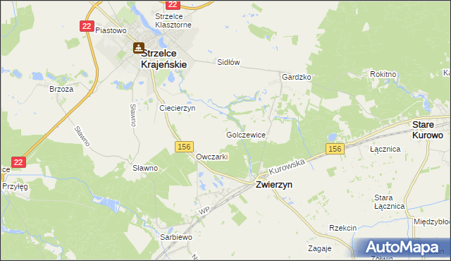 mapa Golczewice, Golczewice na mapie Targeo
