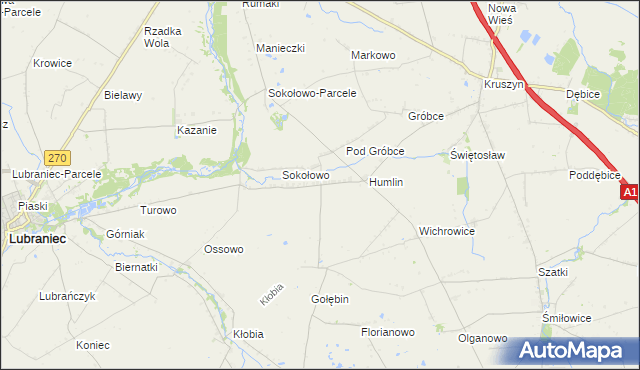 mapa Koszanowo gmina Włocławek, Koszanowo gmina Włocławek na mapie Targeo