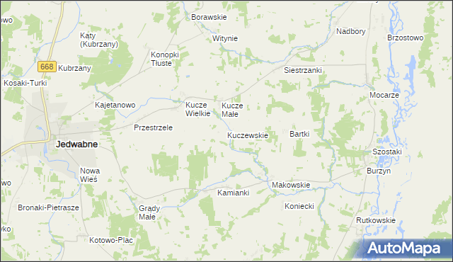 mapa Kuczewskie, Kuczewskie na mapie Targeo