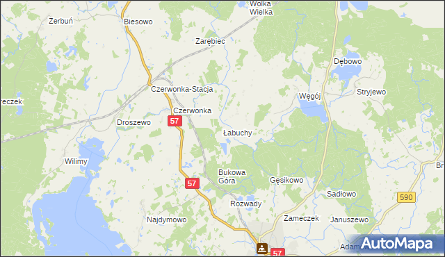 mapa Łabuchy, Łabuchy na mapie Targeo