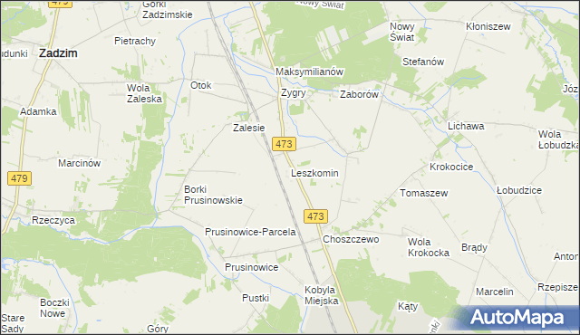 mapa Leszkomin, Leszkomin na mapie Targeo