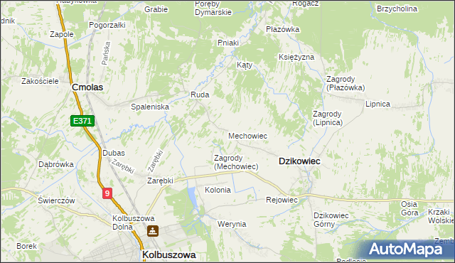 mapa Mechowiec, Mechowiec na mapie Targeo