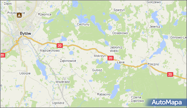 mapa Mokrzyn, Mokrzyn na mapie Targeo