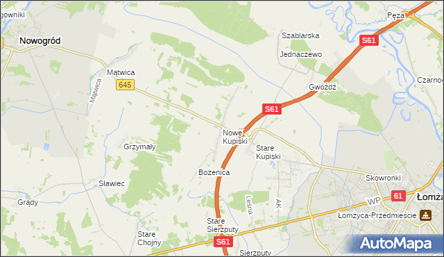 mapa Nowe Kupiski, Nowe Kupiski na mapie Targeo