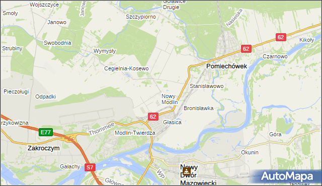 mapa Nowy Modlin, Nowy Modlin na mapie Targeo