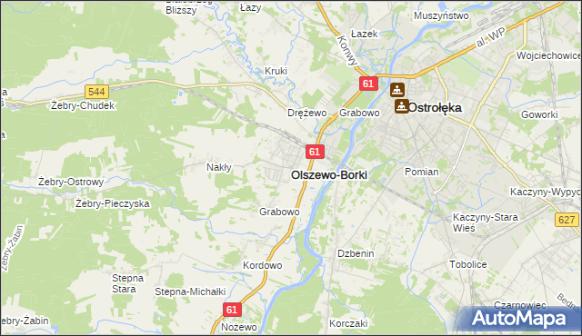 mapa Olszewo-Borki, Olszewo-Borki na mapie Targeo