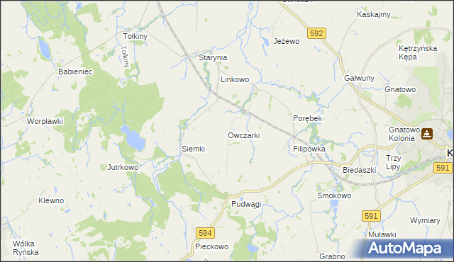mapa Owczarki gmina Kętrzyn, Owczarki gmina Kętrzyn na mapie Targeo
