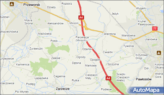 mapa Ożańsk, Ożańsk na mapie Targeo