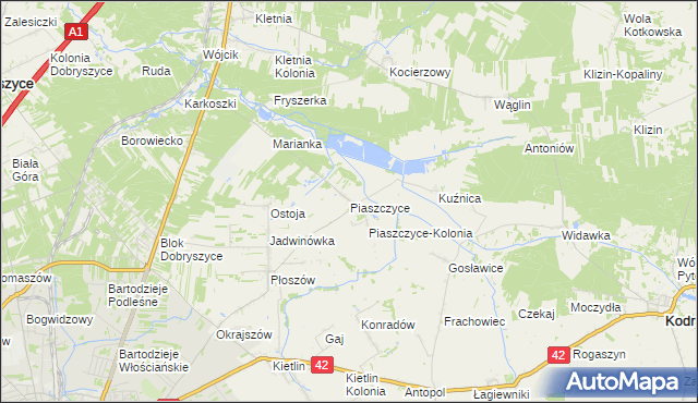 mapa Piaszczyce, Piaszczyce na mapie Targeo