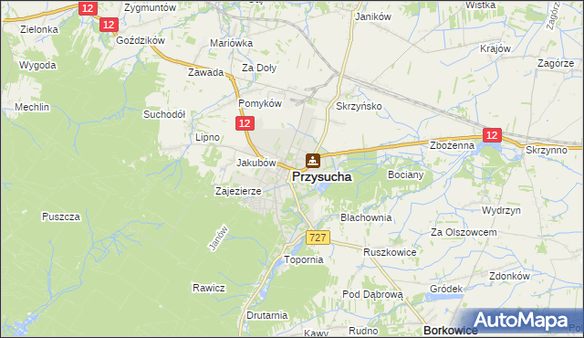 mapa Przysucha, Przysucha na mapie Targeo