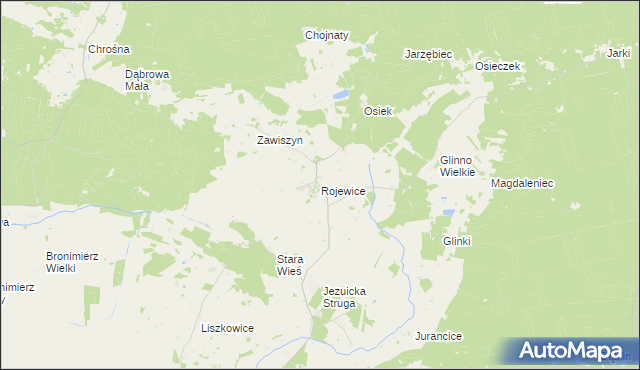 mapa Rojewice, Rojewice na mapie Targeo