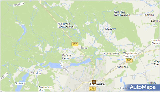 mapa Sarcz, Sarcz na mapie Targeo