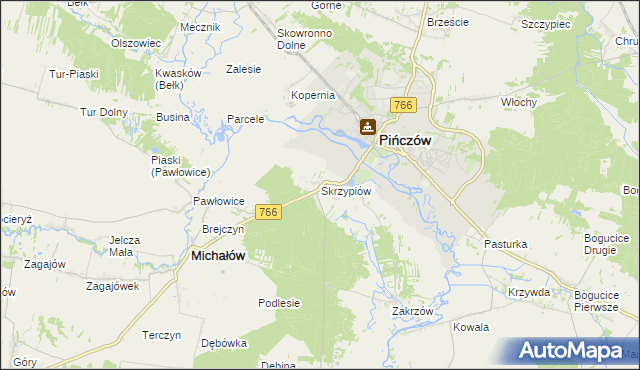 mapa Skrzypiów, Skrzypiów na mapie Targeo