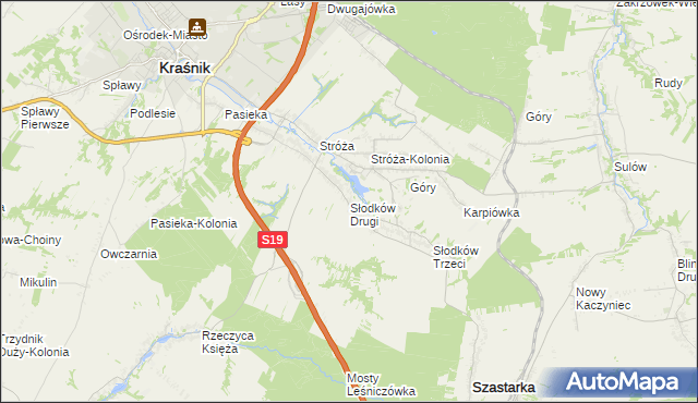 mapa Słodków Drugi, Słodków Drugi na mapie Targeo