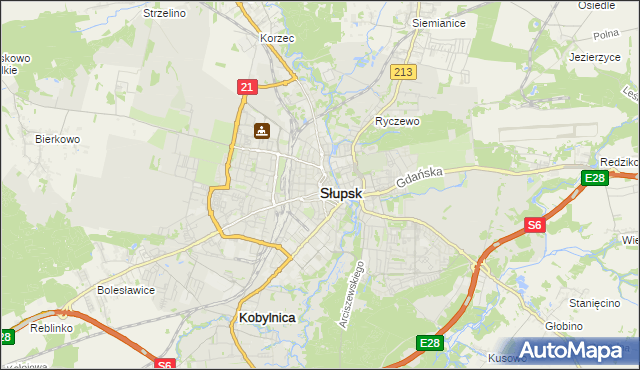 mapa Słupska, Słupsk na mapie Targeo