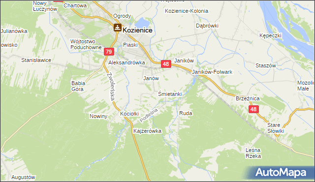 mapa Śmietanki, Śmietanki na mapie Targeo