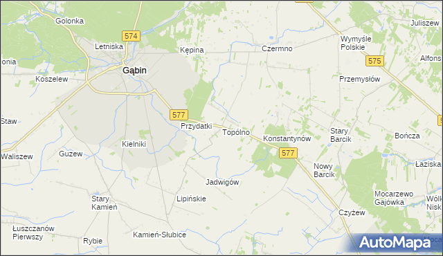 mapa Topólno, Topólno na mapie Targeo