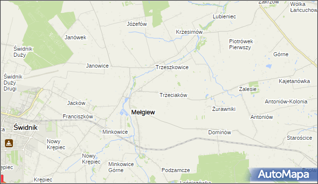 mapa Trzeciaków, Trzeciaków na mapie Targeo