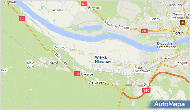 mapa Wielka Nieszawka, Wielka Nieszawka na mapie Targeo