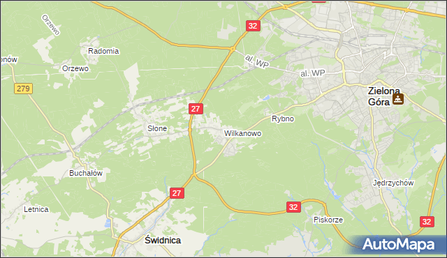 mapa Wilkanowo gmina Świdnica, Wilkanowo gmina Świdnica na mapie Targeo