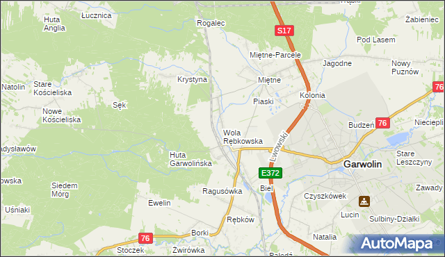 mapa Wola Rębkowska, Wola Rębkowska na mapie Targeo