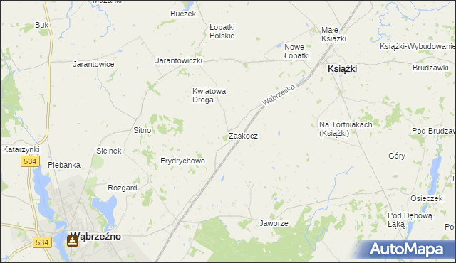 mapa Zaskocz, Zaskocz na mapie Targeo