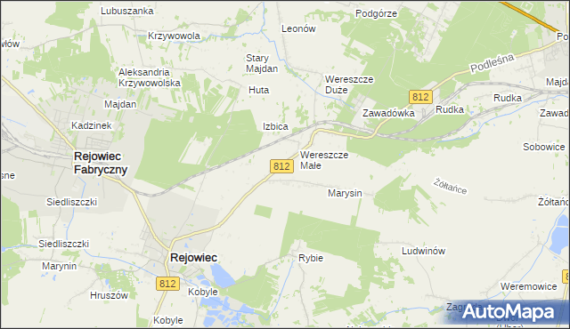 mapa Adamów gmina Rejowiec, Adamów gmina Rejowiec na mapie Targeo