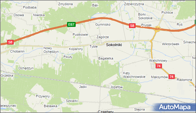 mapa Bagatelka, Bagatelka na mapie Targeo