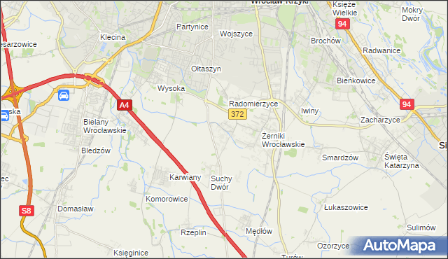 mapa Biestrzyków, Biestrzyków na mapie Targeo