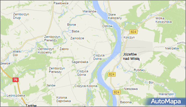mapa Ciszyca Dolna, Ciszyca Dolna na mapie Targeo