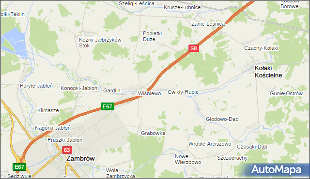 mapa Ćwikły-Krajewo, Ćwikły-Krajewo na mapie Targeo