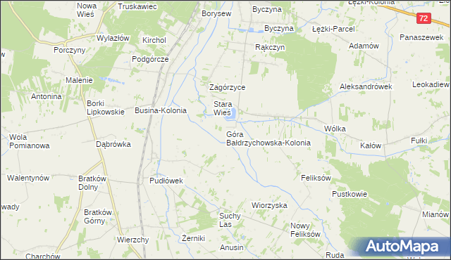 mapa Góra Bałdrzychowska-Kolonia, Góra Bałdrzychowska-Kolonia na mapie Targeo