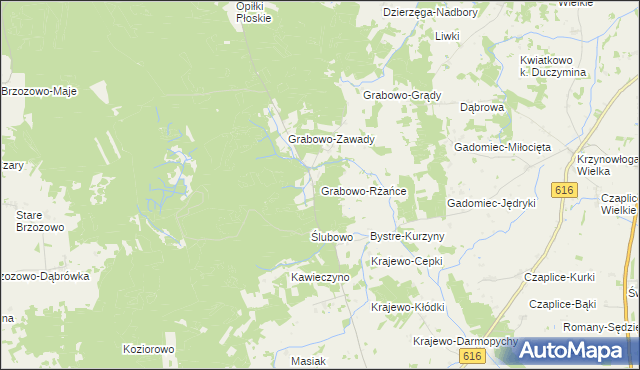 mapa Grabowo-Rżańce, Grabowo-Rżańce na mapie Targeo