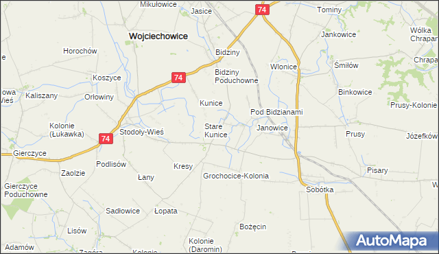 mapa Grochocice, Grochocice na mapie Targeo