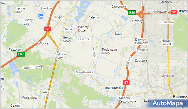 mapa Janczewice, Janczewice na mapie Targeo