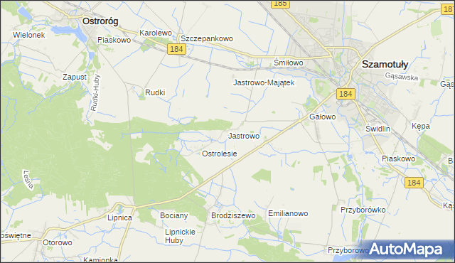 mapa Jastrowo, Jastrowo na mapie Targeo