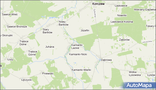 mapa Kamianki-Czabaje, Kamianki-Czabaje na mapie Targeo
