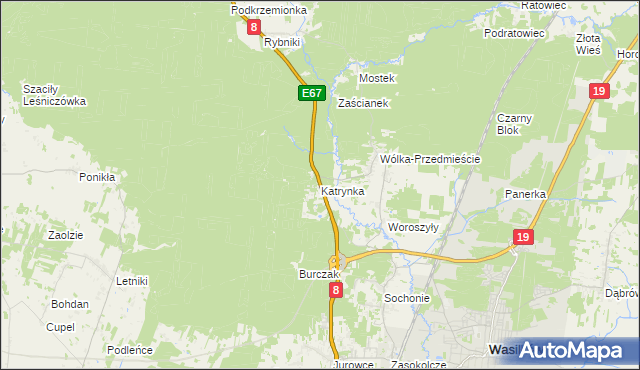 mapa Katrynka, Katrynka na mapie Targeo