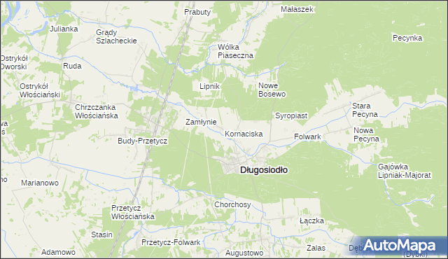 mapa Kornaciska, Kornaciska na mapie Targeo