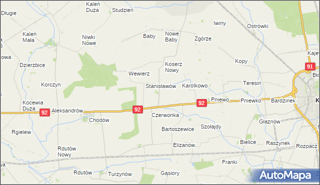 mapa Koserz-Osada, Koserz-Osada na mapie Targeo