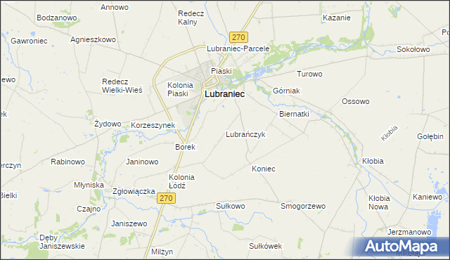 mapa Lubrańczyk, Lubrańczyk na mapie Targeo