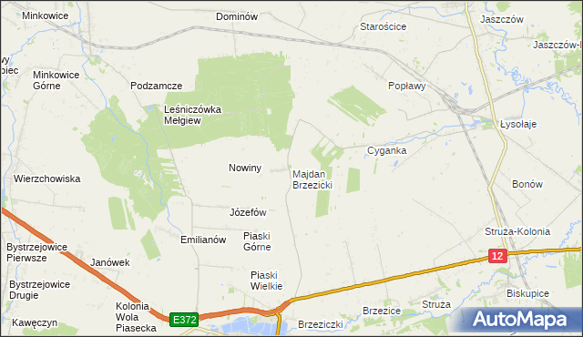 mapa Majdan Brzezicki, Majdan Brzezicki na mapie Targeo