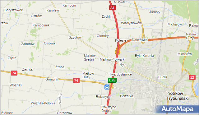 mapa Majków-Folwark, Majków-Folwark na mapie Targeo