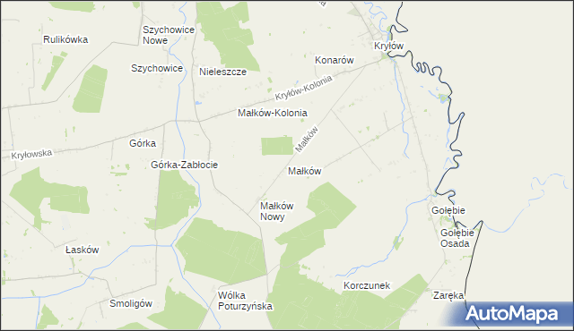 mapa Małków gmina Mircze, Małków gmina Mircze na mapie Targeo