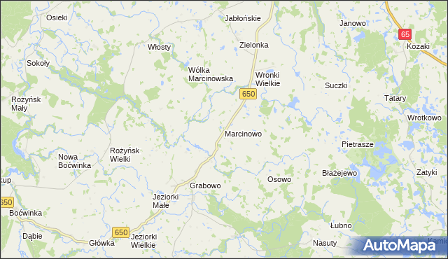 mapa Marcinowo gmina Gołdap, Marcinowo gmina Gołdap na mapie Targeo